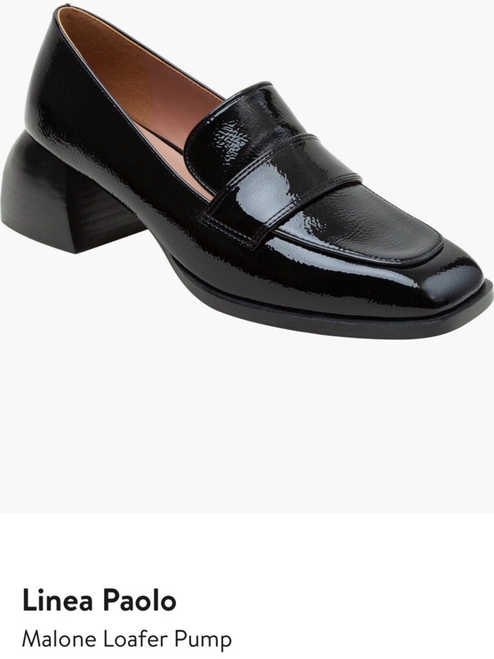 Paolo Black Patent Loafer Pump